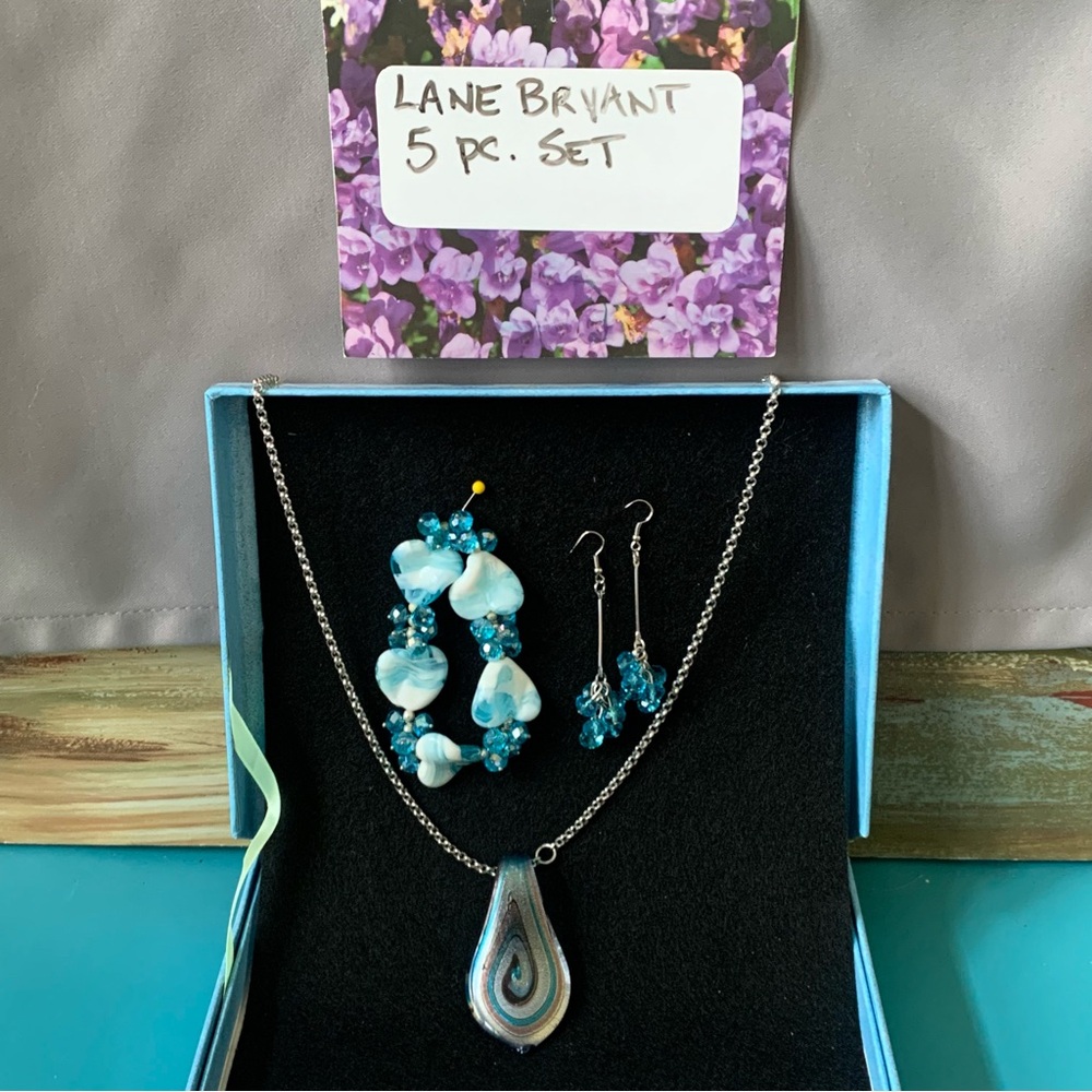 Lane Bryant Blue and Silver Jewelry Set